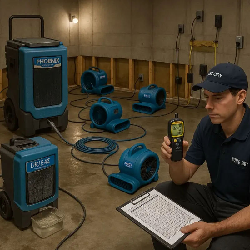 Structural Drying and Dehumidification process in Steele, AL